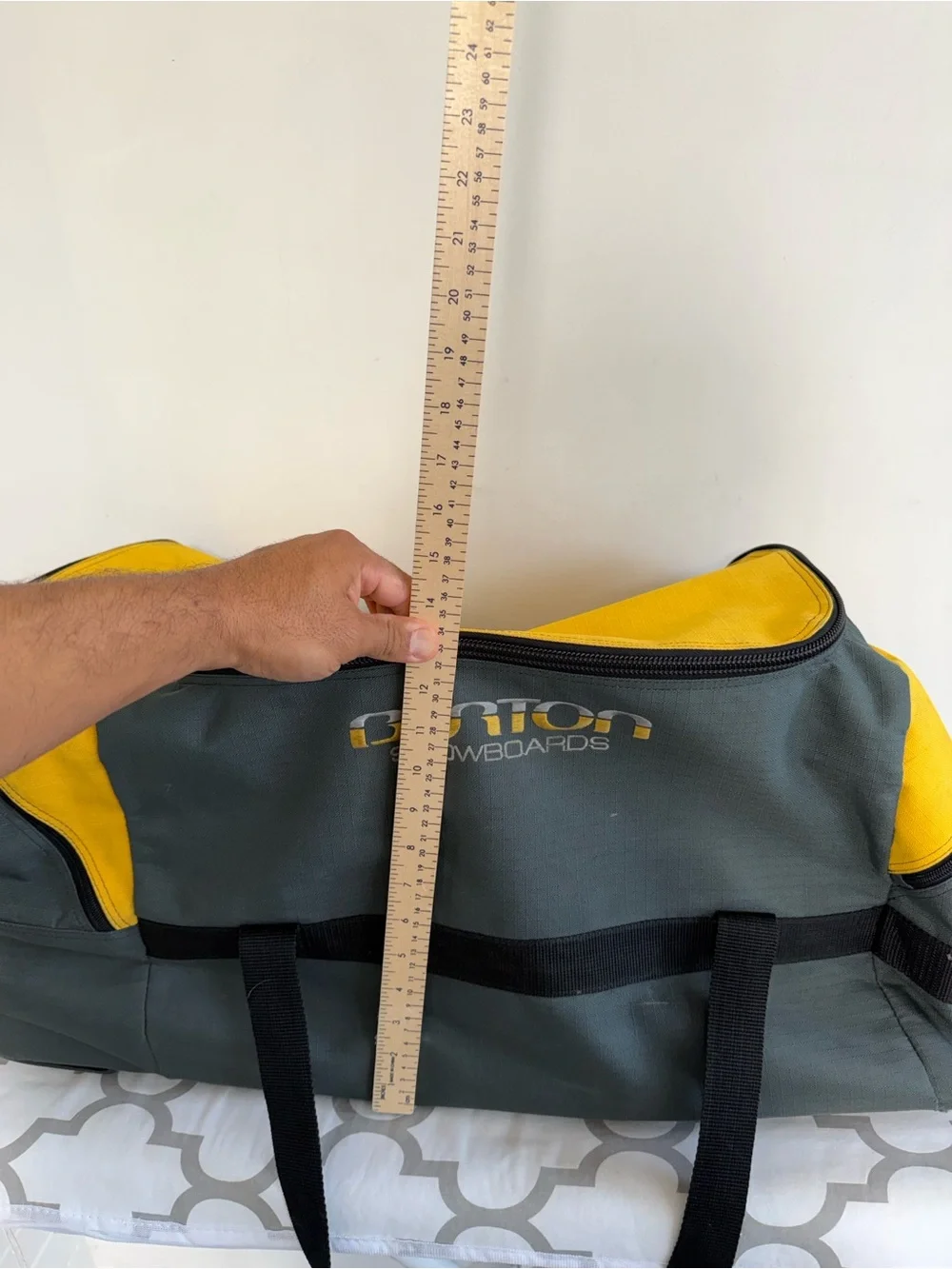 Burton Yellow and Gray Duffel Bag with Top Carry Handles